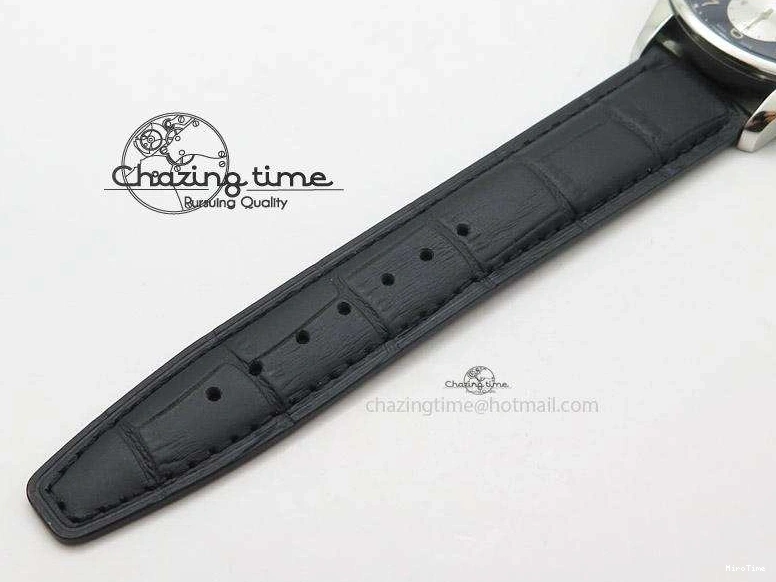 MIROTIME 0509 Minimalist Portuguese 40mm Chrono SS Black Dial On Black Leather Strap A 7382